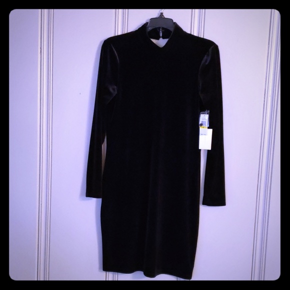 Black Velvet Cocktail Dress - Picture 1 of 5